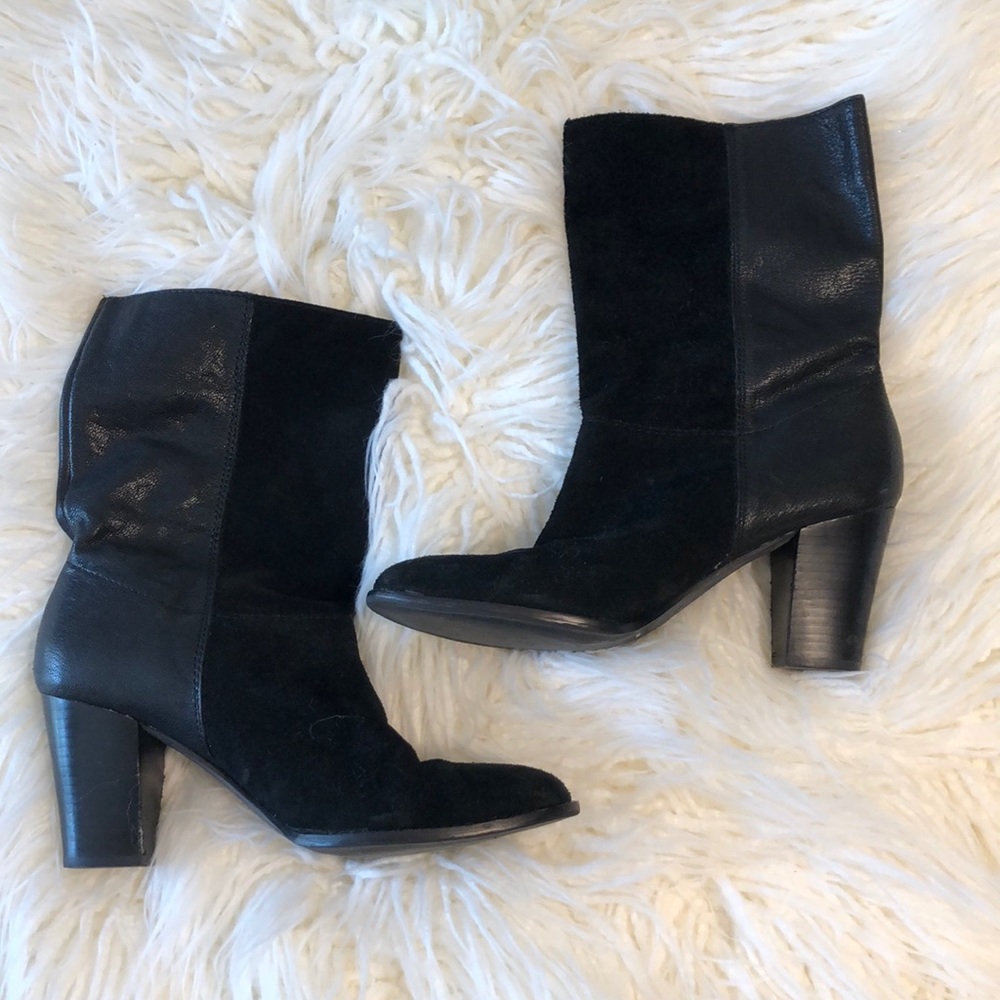 BLACK Label Saks Fifth Avenue Leather Booties